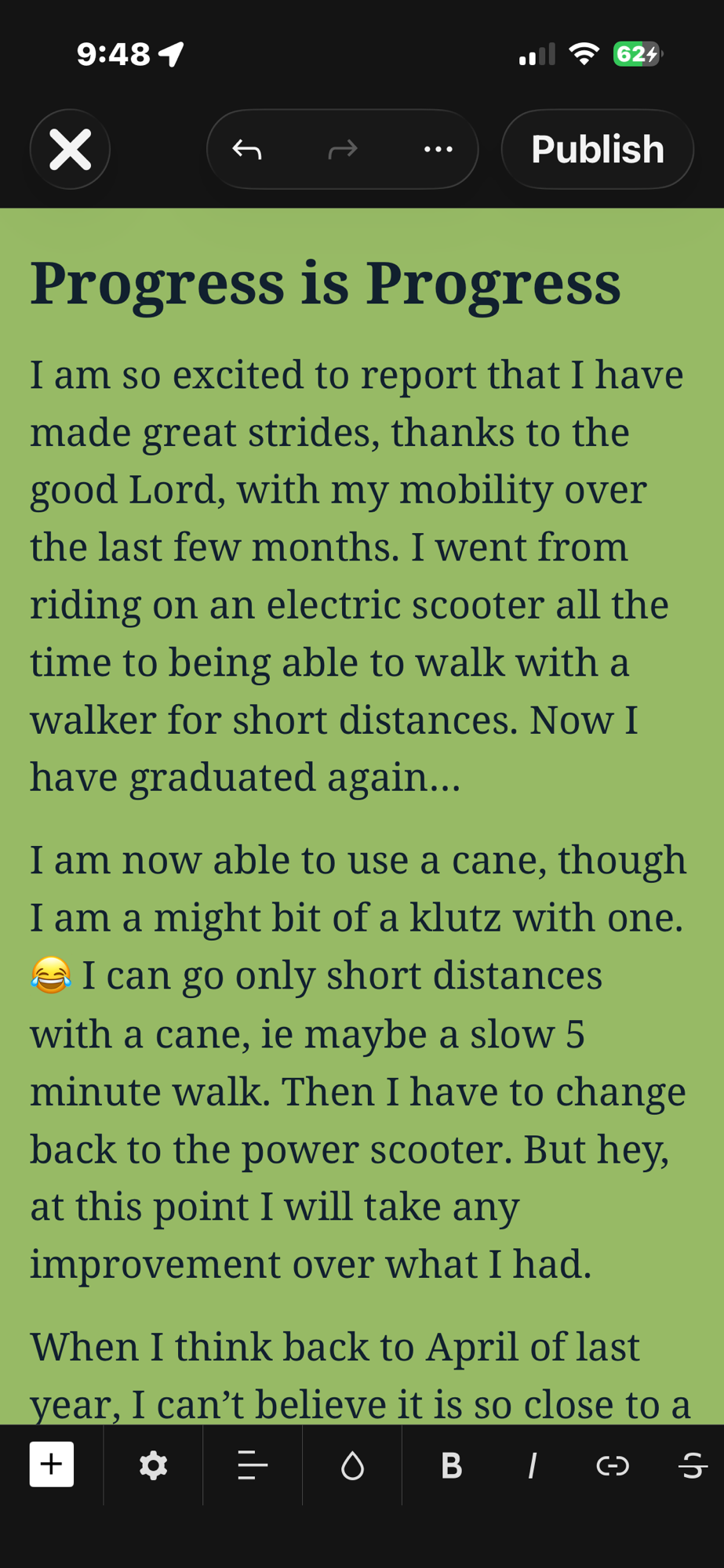 Progress is Progress